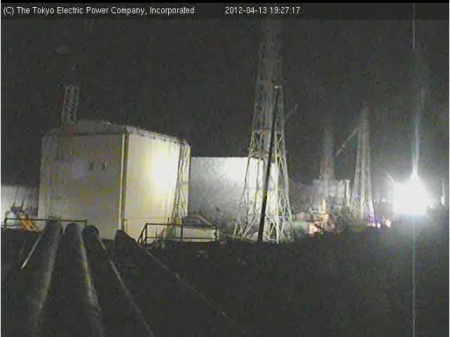 Two orange lights in Fukushima live camera