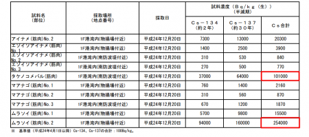 254,000 Bq/Kg from rockfish in Fukushima plant port 254,000 Bq/Kg from rockfish in Fukushima plant port