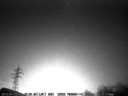 Bolide observed in North Kanto area at 2:42 of 1/20/2013