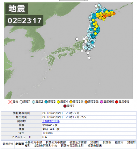 [Earthquake] M6.4 Hokkaido