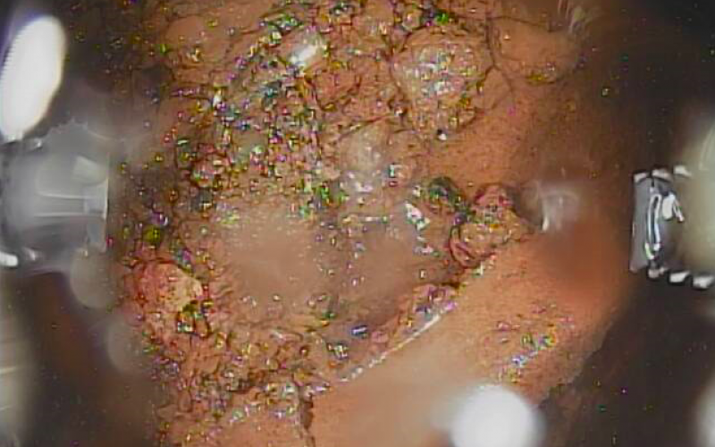 Video and photo footage of the first contact to molten core in Reactor 2