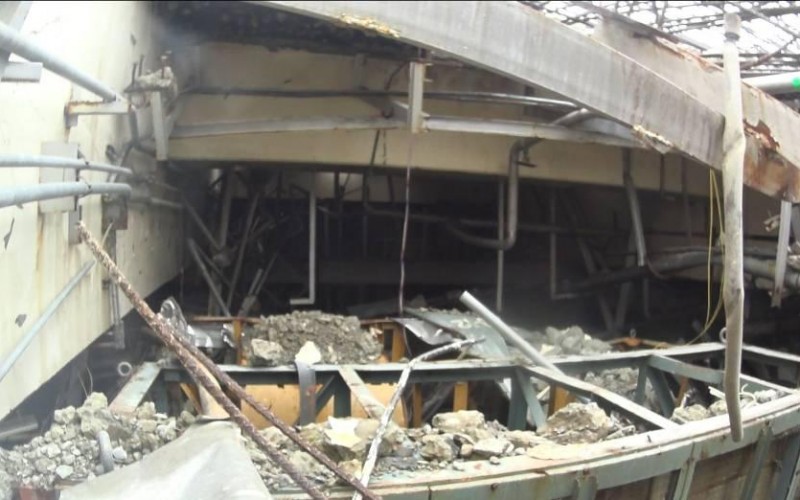The roof of North-West part of Reactor 3 had been collapsed in 3. 2011 – Photo